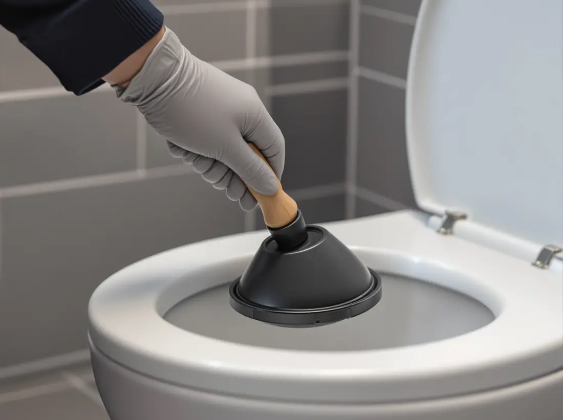 Toilette, in der das Wasser nicht abläuft